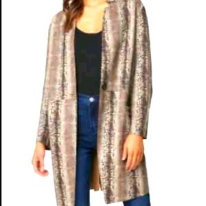 Faux snakeskin trench